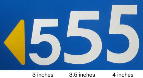 number sizes