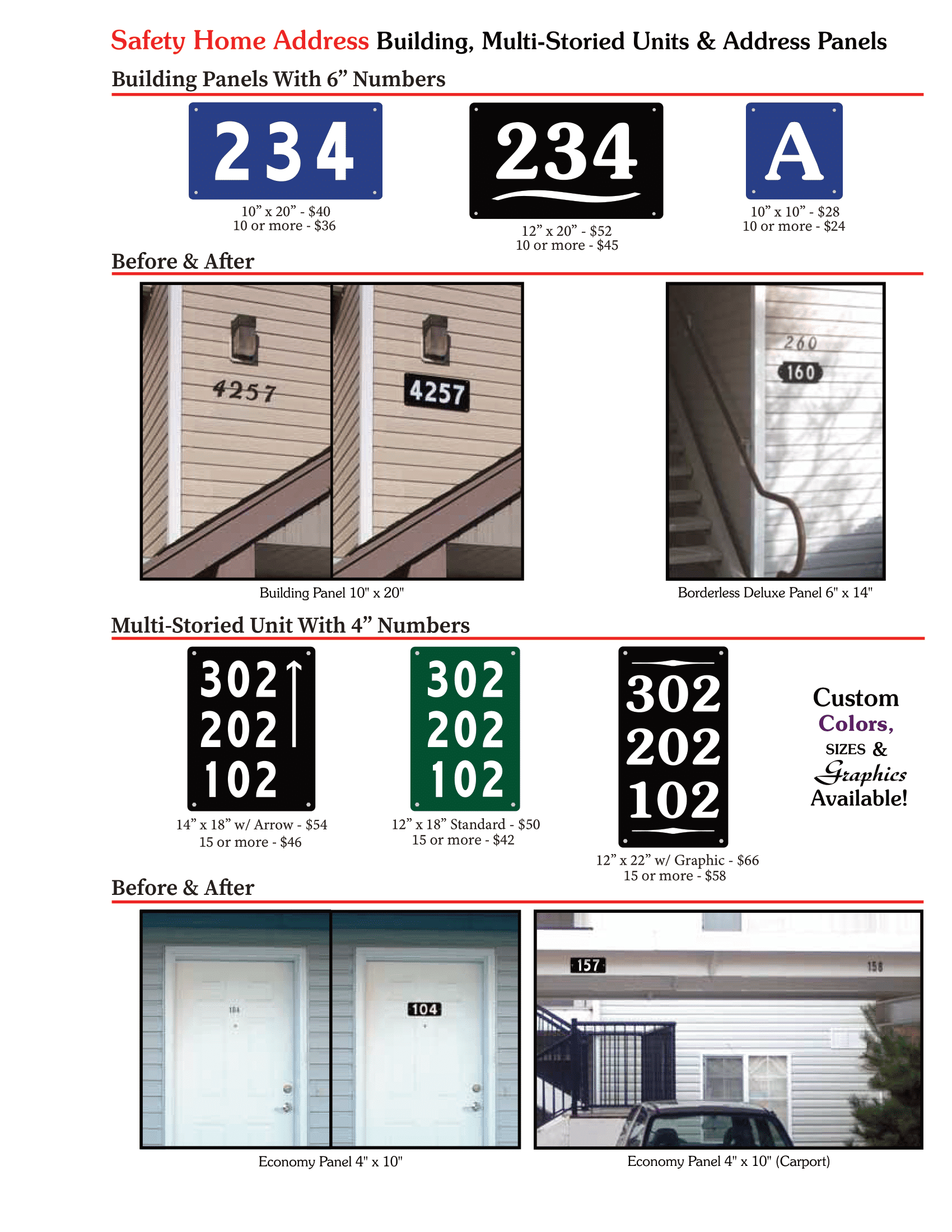 Safety Signs Address Number House Number Condo Apartment